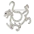 Rainbow Rhinestone Cat Animal Brooch Pin