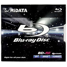 Ritek Ridata BD-RE-252-RD-JC 25GB 2X Speed Single Sided Single Layer Rewritable Blu-ray 2X Disc - Jewel Case