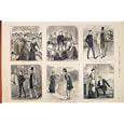 BARMAID BATTLETON LADY SKETCHES OLD PRINT 1879 ANTIQUE
