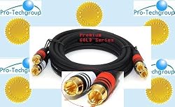 Pro-Techgroup 6 ft PREMIUM 2 RCA Plug/2 RCA Plug M/M 22AWG GOLD Cable for Left/Right sound