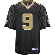 Drew Brees Jersey: Reebok Black Replica #9 New Orleans Saints Jersey