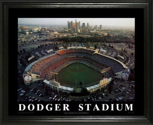 Los Angeles Dodgers - Dodger Stadium Aerial - Lg - Framed Poster Print