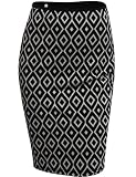 Doublju Pencil Skirt with Unique Pattern in Mid Length