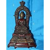 Seated Buddha Holding Medicine Bowl Indian Brass Statue 7.5 Inch Free Shpping