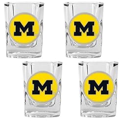 Michigan Wolverines NCAA 4pc Shot Glass Set by Great American Products