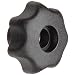Morton Glass Fiber Polymide Multiple Lobe Knob, Fluted Rim, Threaded Hole, 1/2"-13 Thread Size x 0.79mm Thread Length, 2.48mm Diameter (Pack of 2)