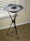 Magic Mist Floor Fountain Plant Basket Stand - Clear Blue/Black Bowl