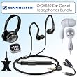 Sennheiser OCX880 Ear Canal Earbud Headphones Bundle