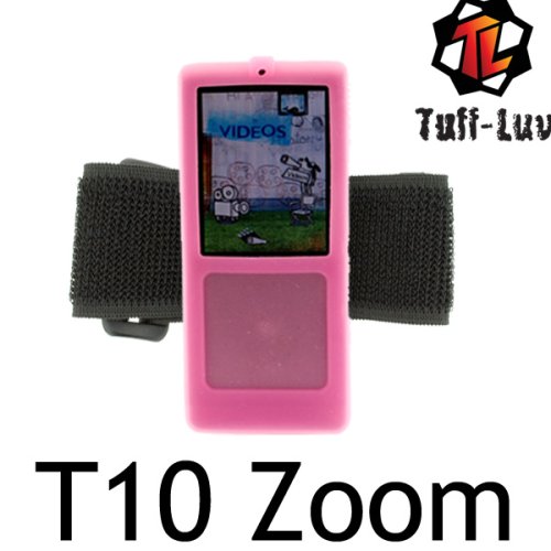 i-nique Tuff-Luv Silicone skin cover case Sports ZOOMBAND Armband + Belt Clip: Colour (PINK) for Samsung YEPP YP-T10