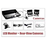 7-Inch TFT LCD Monitor Waterproof Car Rear View Night Vision Backup 2 Camera System 