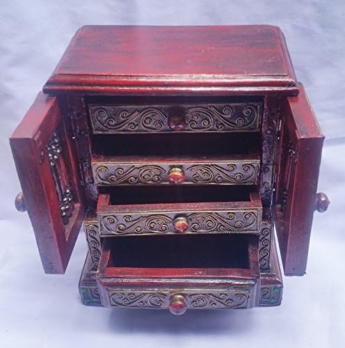 Wooden Jewery Box with 4 Drawer Vintage Design