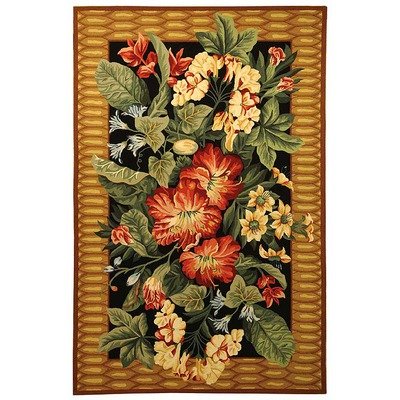 Safavieh Chelsea Collection HK301A Hand-Hooked Multicolor Floral Wool Oval Area Rug, 7-Feet 6-Inch by 9-Feet 6-Inch