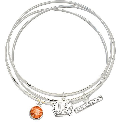 LogoArt Cincinnati Bengals 2.5 inch Crystal Bangle Bracelet