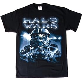X-Box 360 Halo 3 Wars Spartan Face Black Adult T-Shirt