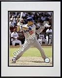 Russell Martin Batting Action Double Matted 8O x 10O Photograph in Black Anodized Aluminum Frame