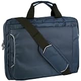 15 inch Navy Organizer Quad Compartment Notebook Laptop Padded Carrying Case Messenger Bag ~ MyGift
