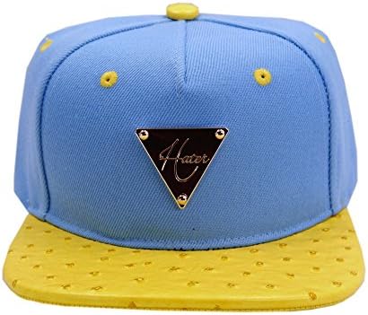 Hater Unisex Snapback Adjustable Cap (One Size, Blue with Yellow(Denver))