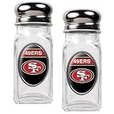 San Francisco 49ers NFL Salt and Pepper Shaker Set with Crystal Coat (Crimson)