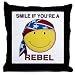 Throw Pillow US Rebel Flag Smiley Face Smile If You're A Rebel