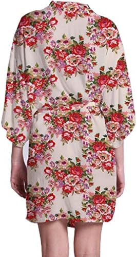 FUNG Women's Cotton Floral Robe Beige