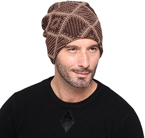Cherish Art Men&Women Acrylic Hat Bucket Cap Winter Knit Wool Warm Hat Coffee