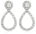 14k White Gold Pave Tear Drop Diamond Earrings (5/8 cttw, G-I Color, I1 Clarity)