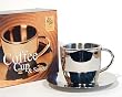 Coffee Cup & Saucer Stainless Steel 6 Oz Capacity