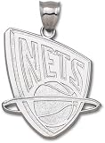 New Jersey Nets Solid Sterling Silver Logo Giant Pendant