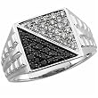 Men's Black and White Diamond Fashion Ring