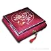 Jewelry Box, Italian Inlaid Wooden Musical Jewelry Box, Heart with Butterfly and Flowers