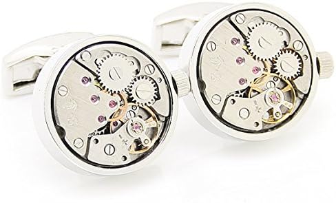 Steampunk Cufflinks Watch Movements Mechanism Cufflinks Gift Box