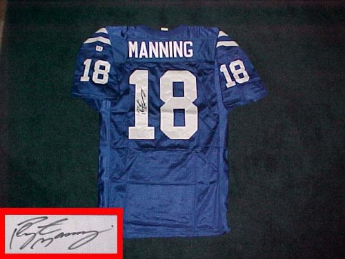 Peyton Manning Hand Signed Colts Wilson Blue Authentic Jersey