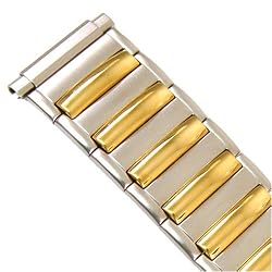 Watch Band Expansion Metal Mens Band Two Tone fits sizes 16mm to 21mm