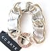 CC Skye Single Chunky Metallic Silver Leather Bracelet