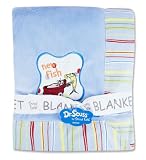Trend Lab Receiving Blanket, Dr. Seuss One Fish Two Fish Stripe Frame