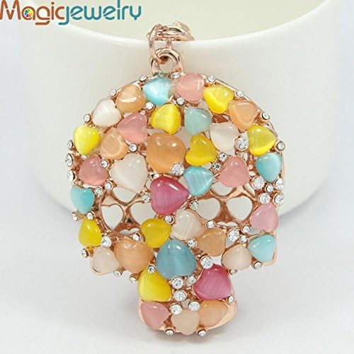 Shiny Love Novelty Punk Colorful Skull Head Key Chains Rings Holder Fashion Metal Keychain Keyring Jewelry Handbag Charm Pendant Accessory