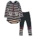 little Girls Cute Long Sleeve Top Pant Clothes Set Black1 4-5 yrs 4-5 Years