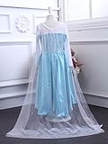 ReliBeauty Girls' Princess Elsa Fancy Dress Costume (5 years (5), Sky Blue)