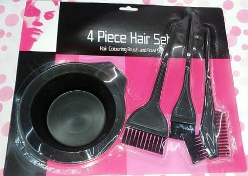 Summersha 4pcs Hair Color Dye Bowl Comb Brushes Kit Set Tint Coloring Bleach Hairdressing Salon