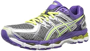 ASICS Women's Gel-Kayano 21 Running Shoe,Charcoal/Sharp Green/Purple,7.5 M US