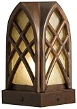 Kichler Lighting 15479TZT Cathedral Post Light 12-Volt Deck and Patio Light, Textured Tannery Bronze with Dark Citrine Glass