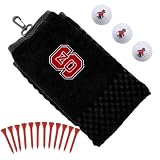 North Carolina State Wolfpack Black Embroidered Golf Towel Gift Set