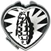 Womens Hand Made Retro BLACK AND WHITE GRENADE Heart Compact