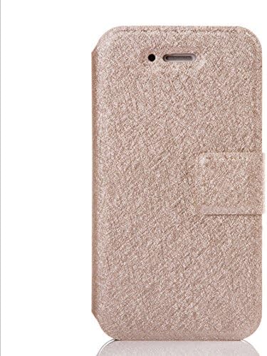 Soogoo Cellphone Wallet Case for iPhone 4, Money Card Slot Cell Phone Cover for iPhone 4s cases, PU Leather Full Body Flip Cover (Champagne Gold)