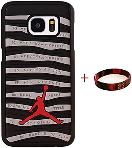 HuaPusi S7Edge Case,Shoes Showcase Jordan Samsung Galaxy S7Edge CASE,Michael Air Jordan For Samsung Galaxy S7Edge Case Cover 3D Sneaker Sole Rubber(black and ash)