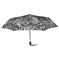 Automatic Open/Close Swirl Umbrella - Black/ White