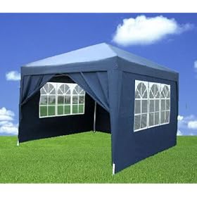Heavy Duty 100% Waterproof 3m x 3m Gazebo Marquee Awning Party Tent Canopy Blue 260g Polyster Steel Frame