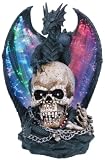 Dragon Standing With Pearl And Skull With Fiber Optic Lights Figurine