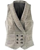 Glen plaid vest (misses 14 TAN-MULTI)