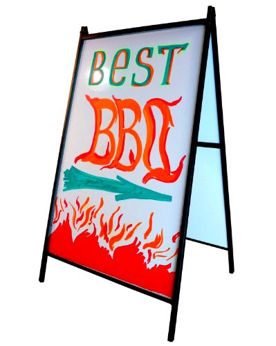 Sidewalk A-Frame Sign Liquid Chalk 24 x 36 Sandwich Board Freestanding Chalkboard Folding Portable Double-Sided Heavy-Duty Metal Display Signs Easel Blackboard Made in USA!